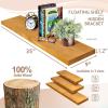 imageSorbus Wood Floating Shelves for Wall  16 Solid Wood Wall Shelves for Bathroom Decor Books Bedroom ampamp Living Room  Set of 2 Walnut Wall Mounted Kitchen Shelves  Durable Solid PineMaple Wood