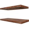imageSorbus Wood Floating Shelves for Wall  16 Solid Wood Wall Shelves for Bathroom Decor Books Bedroom ampamp Living Room  Set of 2 Walnut Wall Mounted Kitchen Shelves  Durable Solid PineWalnut