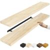 imageSorbus Wood Floating Shelves for Wall  16 Solid Wood Wall Shelves for Bathroom Decor Books Bedroom ampamp Living Room  Set of 2 Walnut Wall Mounted Kitchen Shelves  Durable Solid PineNatural