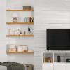 imageSorbus Wood Floating Shelves for Wall  16 Solid Wood Wall Shelves for Bathroom Decor Books Bedroom ampamp Living Room  Set of 2 Walnut Wall Mounted Kitchen Shelves  Durable Solid PineMaple Wood