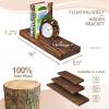 imageSorbus Wood Floating Shelves for Wall  16 Solid Wood Wall Shelves for Bathroom Decor Books Bedroom ampamp Living Room  Set of 2 Walnut Wall Mounted Kitchen Shelves  Durable Solid PineWalnut