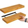 imageSorbus Wood Floating Shelves for Wall  16 Solid Wood Wall Shelves for Bathroom Decor Books Bedroom ampamp Living Room  Set of 2 Walnut Wall Mounted Kitchen Shelves  Durable Solid PineMaple Wood
