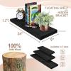 imageSorbus Wood Floating Shelves for Wall  16 Solid Wood Wall Shelves for Bathroom Decor Books Bedroom ampamp Living Room  Set of 2 Walnut Wall Mounted Kitchen Shelves  Durable Solid PineBlack