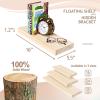 imageSorbus Wood Floating Shelves for Wall  16 Solid Wood Wall Shelves for Bathroom Decor Books Bedroom ampamp Living Room  Set of 2 Walnut Wall Mounted Kitchen Shelves  Durable Solid PineNatural