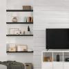 imageSorbus Wood Floating Shelves for Wall  16 Solid Wood Wall Shelves for Bathroom Decor Books Bedroom ampamp Living Room  Set of 2 Walnut Wall Mounted Kitchen Shelves  Durable Solid PineBlack