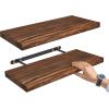 imageSorbus Wood Floating Shelves for Wall  16 Solid Wood Wall Shelves for Bathroom Decor Books Bedroom ampamp Living Room  Set of 2 Walnut Wall Mounted Kitchen Shelves  Durable Solid PineWalnut