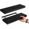 imageSorbus Wood Floating Shelves for Wall  16 Solid Wood Wall Shelves for Bathroom Decor Books Bedroom ampamp Living Room  Set of 2 Walnut Wall Mounted Kitchen Shelves  Durable Solid PineBlack