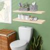 imageSorbus Wood Floating Shelves for Wall  16 Solid Wood Wall Shelves for Bathroom Decor Books Bedroom ampamp Living Room  Set of 2 Walnut Wall Mounted Kitchen Shelves  Durable Solid PineNatural