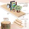 imageSorbus Wood Floating Shelves for Wall  16 Solid Wood Wall Shelves for Bathroom Decor Books Bedroom ampamp Living Room  Set of 2 Walnut Wall Mounted Kitchen Shelves  Durable Solid PineNatural