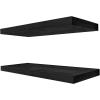 imageSorbus Wood Floating Shelves for Wall  16 Solid Wood Wall Shelves for Bathroom Decor Books Bedroom ampamp Living Room  Set of 2 Walnut Wall Mounted Kitchen Shelves  Durable Solid PineBlack