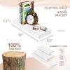 imageSorbus Wood Floating Shelves for Wall  16 Solid Wood Wall Shelves for Bathroom Decor Books Bedroom ampamp Living Room  Set of 2 Walnut Wall Mounted Kitchen Shelves  Durable Solid PineWhite