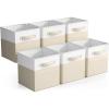 imageSorbus Foldable Storage Bins  6Pack Fabric Storage Cubes 11Inch Cube Organizer Bins for Closet Shelves and Cubby Storage  Collapsible Cloth Storage Baskets for Home OrganizationBeige