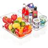 imageSorbus Fridge Organizer on Wheels  Rolling Fridge Organizers and Storage Clear Design with Dividers ampamp Handles for Kitchen Organization and Storage  Refrigerator Organizer Bins ampamp Pantry Storage BinsMedium  2 Pack