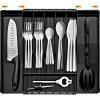 imageSorbus Silverware Organizer  Expandable Kitchen Drawer Organizer Non Slip Adjustable Utensil Organizer Cutlery Tray for Forks Knives Spoons  Multipurpose Flatware and Kitchen Storage SolutionBlack