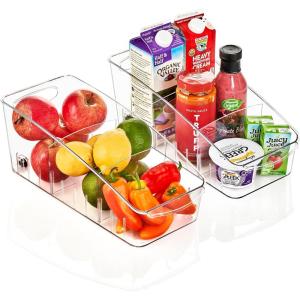 imageSorbus Fridge Organizer on Wheels  Rolling Fridge Organizers and Storage Clear Design with Dividers ampamp Handles for Kitchen Organization and Storage  Refrigerator Organizer Bins ampamp Pantry Storage BinsSmall  2 Pack