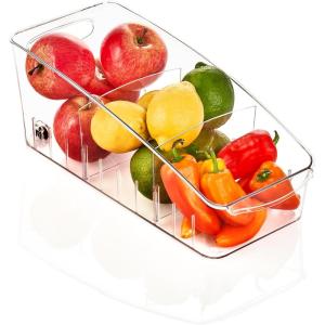 imageSorbus Fridge Organizer on Wheels  Rolling Fridge Organizers and Storage Clear Design with Dividers ampamp Handles for Kitchen Organization and Storage  Refrigerator Organizer Bins ampamp Pantry Storage BinsSmall  1 Pack