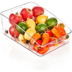 imageSorbus Fridge Organizer on Wheels  Rolling Fridge Organizers and Storage Clear Design with Dividers ampamp Handles for Kitchen Organization and Storage  Refrigerator Organizer Bins ampamp Pantry Storage BinsLarge  1 Pack