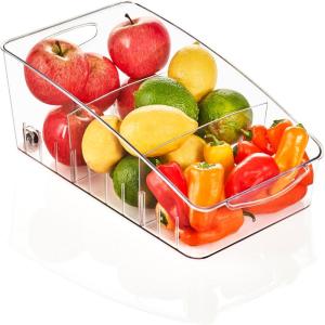 imageSorbus Fridge Organizer on Wheels  Rolling Fridge Organizers and Storage Clear Design with Dividers ampamp Handles for Kitchen Organization and Storage  Refrigerator Organizer Bins ampamp Pantry Storage BinsMedium  1 Pack
