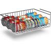 imageSorbus Under Cabinet Can Organizer Hanging Basket Pantry Under shelf basket for Canned Goods Fruits and Kitchen Storage  Rolling Can Dispenser Rack wire shelf for Kitchen Pantry OrganizationSilver