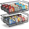 imageSorbus Under Cabinet Can Organizer Hanging Basket Pantry Under shelf basket for Canned Goods Fruits and Kitchen Storage  Rolling Can Dispenser Rack wire shelf for Kitchen Pantry OrganizationBlack