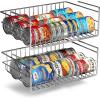 imageSorbus Under Cabinet Can Organizer Hanging Basket Pantry Under shelf basket for Canned Goods Fruits and Kitchen Storage  Rolling Can Dispenser Rack wire shelf for Kitchen Pantry OrganizationSilver