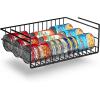 imageSorbus Under Cabinet Can Organizer Hanging Basket Pantry Under shelf basket for Canned Goods Fruits and Kitchen Storage  Rolling Can Dispenser Rack wire shelf for Kitchen Pantry OrganizationBlack