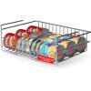 imageSorbus Under Cabinet Can Organizer Hanging Basket Pantry Under shelf basket for Canned Goods Fruits and Kitchen Storage  Rolling Can Dispenser Rack wire shelf for Kitchen Pantry OrganizationSilver
