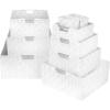 imageSorbus Set of 9 Storage Baskets for Organizing Mesh HandWoven Design Linen Closet Organizers and Storage Organizer Storage Baskets for Shelves Variety Pack Organizers and Storage WhiteWhite