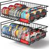 imageSorbus Under Cabinet Can Organizer Hanging Basket Pantry Under shelf basket for Canned Goods Fruits and Kitchen Storage  Rolling Can Dispenser Rack wire shelf for Kitchen Pantry OrganizationBlack