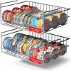 imageSorbus Under Cabinet Can Organizer Hanging Basket Pantry Under shelf basket for Canned Goods Fruits and Kitchen Storage  Rolling Can Dispenser Rack wire shelf for Kitchen Pantry OrganizationSilver