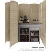imageSorbus 8 Panel Room Divider 6 ft Tall  Privacy Screen Extra Wide Double Hinged Panels Diamond DoubleWeaved Partition Room Dividers and Folding Privacy Screens Wall Divider for Room SeparationBeige