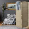 imageSorbus 8 Panel Room Divider 6 ft Tall  Privacy Screen Extra Wide Double Hinged Panels Diamond DoubleWeaved Partition Room Dividers and Folding Privacy Screens Wall Divider for Room SeparationBeige