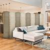 imageSorbus 8 Panel Room Divider 6 ft Tall  Privacy Screen Extra Wide Double Hinged Panels Diamond DoubleWeaved Partition Room Dividers and Folding Privacy Screens Wall Divider for Room SeparationBeige