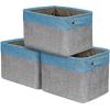 imageSorbus Fabric Storage Bins for Shelves  15 Inch Sturdy Collapsible Storage Bins with 2 Handles Foldable Baskets for Organizing Home Closets Shelf Toys Clothes Large Decorative Storage BasketsAqua