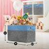 imageSorbus Fabric Storage Bins for Shelves  15 Inch Sturdy Collapsible Storage Bins with 2 Handles Foldable Baskets for Organizing Home Closets Shelf Toys Clothes Large Decorative Storage BasketsAqua