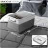 imageSorbus Fabric Storage Bins for Shelves  15 Inch Sturdy Collapsible Storage Bins with 2 Handles Foldable Baskets for Organizing Home Closets Shelf Toys Clothes Large Decorative Storage BasketsGreyWhite