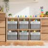 imageSorbus Fabric Storage Bins for Shelves  15 Inch Sturdy Collapsible Storage Bins with 2 Handles Foldable Baskets for Organizing Home Closets Shelf Toys Clothes Large Decorative Storage BasketsGreyWhite