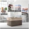 imageSorbus Fabric Storage Bins for Shelves  15 Inch Sturdy Collapsible Storage Bins with 2 Handles Foldable Baskets for Organizing Home Closets Shelf Toys Clothes Large Decorative Storage BasketsGrey