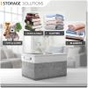 imageSorbus Fabric Storage Bins for Shelves  15 Inch Sturdy Collapsible Storage Bins with 2 Handles Foldable Baskets for Organizing Home Closets Shelf Toys Clothes Large Decorative Storage BasketsGreyWhite