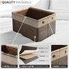 imageSorbus Fabric Storage Bins for Shelves  15 Inch Sturdy Collapsible Storage Bins with 2 Handles Foldable Baskets for Organizing Home Closets Shelf Toys Clothes Large Decorative Storage BasketsBrown