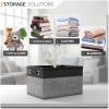 imageSorbus Fabric Storage Bins for Shelves  15 Inch Sturdy Collapsible Storage Bins with 2 Handles Foldable Baskets for Organizing Home Closets Shelf Toys Clothes Large Decorative Storage BasketsBlack