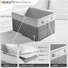 imageSorbus Fabric Storage Bins for Shelves  15 Inch Sturdy Collapsible Storage Bins with 2 Handles Foldable Baskets for Organizing Home Closets Shelf Toys Clothes Large Decorative Storage BasketsGreyWhite