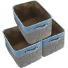 imageSorbus Fabric Storage Bins for Shelves  15 Inch Sturdy Collapsible Storage Bins with 2 Handles Foldable Baskets for Organizing Home Closets Shelf Toys Clothes Large Decorative Storage BasketsAqua