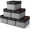 imageSorbus Fabric Storage Bins for Shelves  15 Inch Sturdy Collapsible Storage Bins with 2 Handles Foldable Baskets for Organizing Home Closets Shelf Toys Clothes Large Decorative Storage BasketsBlack