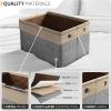 imageSorbus Fabric Storage Bins for Shelves  15 Inch Sturdy Collapsible Storage Bins with 2 Handles Foldable Baskets for Organizing Home Closets Shelf Toys Clothes Large Decorative Storage BasketsGrey