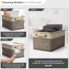 imageSorbus Fabric Storage Bins for Shelves  15 Inch Sturdy Collapsible Storage Bins with 2 Handles Foldable Baskets for Organizing Home Closets Shelf Toys Clothes Large Decorative Storage BasketsGrey