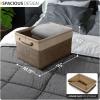imageSorbus Fabric Storage Bins for Shelves  15 Inch Sturdy Collapsible Storage Bins with 2 Handles Foldable Baskets for Organizing Home Closets Shelf Toys Clothes Large Decorative Storage BasketsBrown