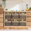imageSorbus Fabric Storage Bins for Shelves  15 Inch Sturdy Collapsible Storage Bins with 2 Handles Foldable Baskets for Organizing Home Closets Shelf Toys Clothes Large Decorative Storage BasketsBrown