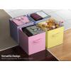 imageSorbus Fabric Storage Cubes  8 Foldable Storage Bins for Organizing Pantry Cubbies Toy Box  Clothes Storage ampamp Closet Organizer  11 Inch Collapsible Cube Baskets for Shelves with HandlePastel