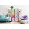 imageSorbus Fabric Storage Cubes  8 Foldable Storage Bins for Organizing Pantry Cubbies Toy Box  Clothes Storage ampamp Closet Organizer  11 Inch Collapsible Cube Baskets for Shelves with HandlePastel